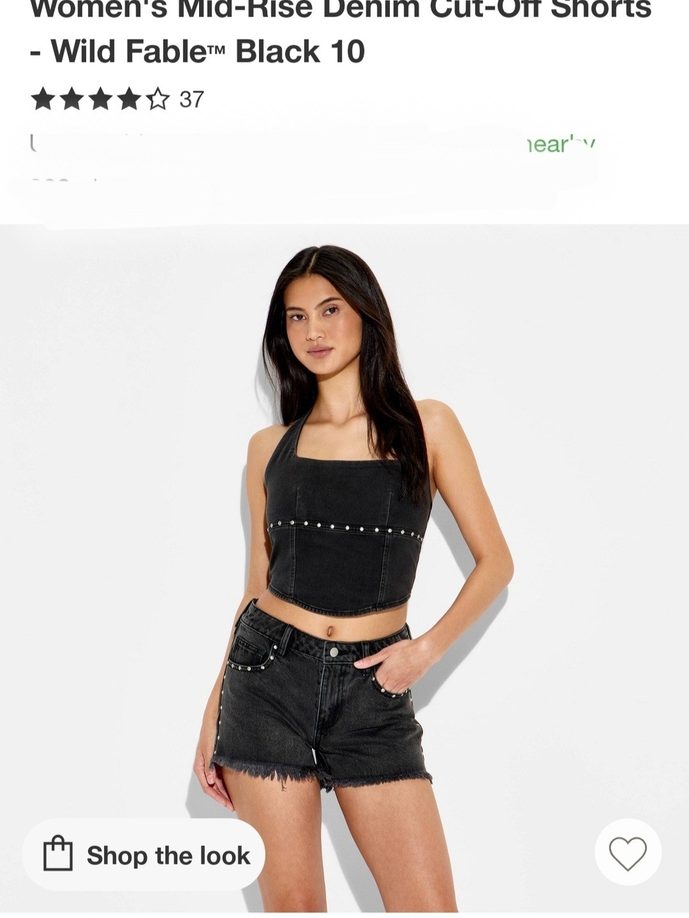 wild fable Black Stud-Accent Halter Crop Top